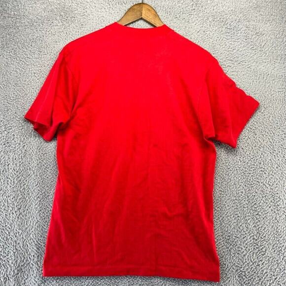 Vintage Santa Shirt Men's Large Red Graphic Single Stitch Christmas USA Made 90s - Picture 7 of 8